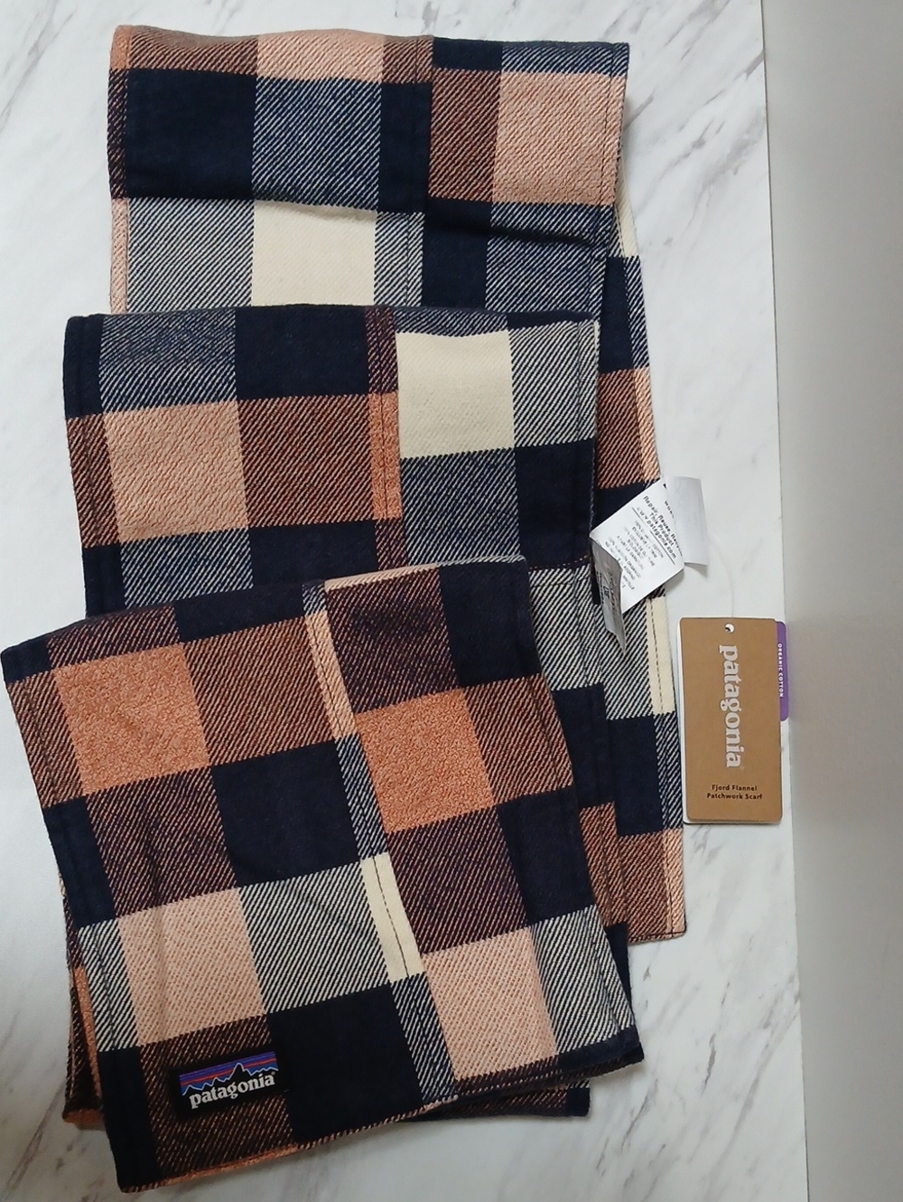 Patagonia Fjord Flannel Patchwork Scarf NWT